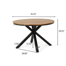 Load image into Gallery viewer, 5 Piece Outdoor Dining Set With Round Table And 4 Wrapped Chairs - Black / Brown / Teak