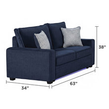 Load image into Gallery viewer, Rita - Loveseat, LED Base Lighting, Cushions And 2 Accent Pillows