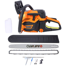 Load image into Gallery viewer, 62Cc Gas Powered Chainsaw 22" 2 Cycle Petrol Handheld Chain Saw Epa Compliant For Wood Cutting Aluminium - Orange