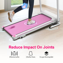 Load image into Gallery viewer, Foldable Treadmill 2.5Hp Electric Folding Treadmill Running Walking Machine For Home Gym, Max 265 Lbs Weight Capacity - Pink / White