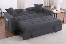 Load image into Gallery viewer, Cody II - Convertible Sleeper Loveseat With Cup Holder, Charging Ports and Pocket - Dark Gray