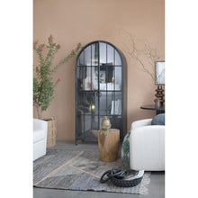 Load image into Gallery viewer, Arched Metal Cabinet with Glass Doors - Black