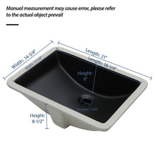 Load image into Gallery viewer, Modern Ceramic Undermount Bathroom Sink With Overflow, High Quality