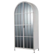 Load image into Gallery viewer, Arched Metal Cabinet with Glass Doors - Gray