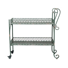 Load image into Gallery viewer, Metal Bar Cart on Casters - Green