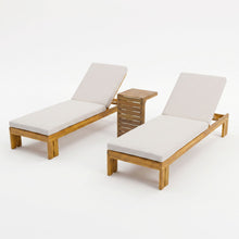 Load image into Gallery viewer, Outdoor Chaise Lounge Set & Side Table, 5 Position Adjustable Patio Recliner
