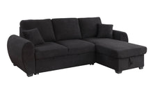Load image into Gallery viewer, Veronica - Reversible Sleeper Sectional Sofa With Storage Chaise - Black