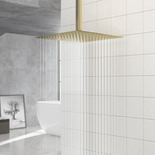 Load image into Gallery viewer, 16" Square Rainfall Shower Head Fixed Wall Mount With Full Body Coverage & Self Cleaning Silicone Nozzles