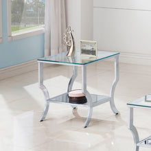 Load image into Gallery viewer, Porch & Den - Square Top End Table Elegance Glass - Chrome