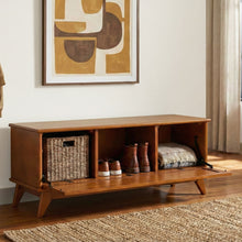 Load image into Gallery viewer, Draper - Flip Down Storage Bench - Teak