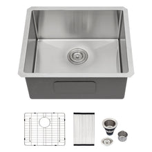 Load image into Gallery viewer, Modern Undermount Stainless Steel Kitchen Sink 16 Gauge, Deep Single Bowl