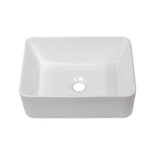 Load image into Gallery viewer, Sleek Ceramic Rectangular Vessel Bathroom Sink