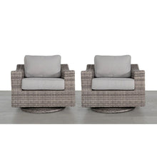 Load image into Gallery viewer, Swivel Patio Chair With Luxurious Cushions Perfect For Outdoor Relaxation (Set of 2) - Gray Mix