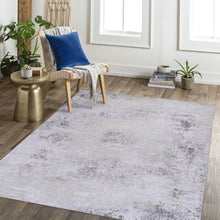Load image into Gallery viewer, Maval - 8' X 10' Area Rug Washable - Gray / Gold
