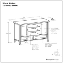 Load image into Gallery viewer, Warm Shaker - Transitional Style TV Media Stand