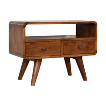 Load image into Gallery viewer, Solid Wood Curved Media Unit
