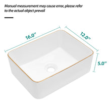 Load image into Gallery viewer, Modern European Style Ceramic Rectangular Vessel Bathroom Sink