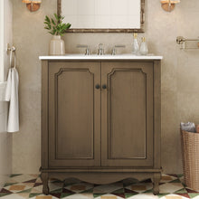 Load image into Gallery viewer, Vintage Bathroom Vanity With Ceramic Sink, Adjustable Shelves
