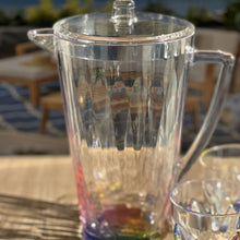 Load image into Gallery viewer, Rainbow Design Unbreakable Plastic Water Pitcher With Lid And Spout, 2.5 Quarts - Clear