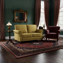 Load image into Gallery viewer, Loveseat Sofa With Nailhead Detail & Turned Legs, 2 Seater Upholstered Couch