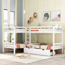 Load image into Gallery viewer, L Shaped Bunk Bed With Drawers