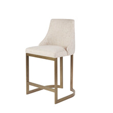 Load image into Gallery viewer, Upholstered Counter Stool With Metal Base - Cream