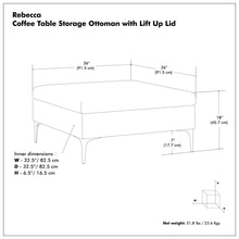 Load image into Gallery viewer, Rebecca - Multifunctional Coffee Table Storage Ottoman With Lift Up Lid