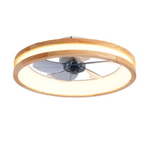 Load image into Gallery viewer, Ceiling Fans With LED Light Source And Remote Control, 3000 - 6500K Dimmable, 6 Speeds, Quiet DC Motor For Living Room - Natural Wood / White