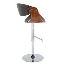 Load image into Gallery viewer, Curvo - Mid Century Modern Adjustable Barstool With Swivel With Straight T Footrest