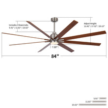 Load image into Gallery viewer, Oversized Large Ceiling Fan With Dimmable LED Light, 8 Blades, Remote Control