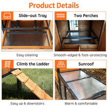 Load image into Gallery viewer, Chicken Coop, Large Outdoor Hen House & Run And Nesting Box Poultry Cage, Rabbit Hutch - Brown / Black