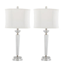 Load image into Gallery viewer, Diamond - Torch Contemporary Crystal Table Lamp (Set of 2) - Clear / Off White / Polished Nickel