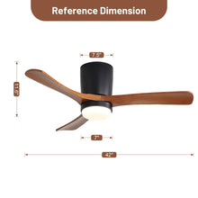 Load image into Gallery viewer, Ceiling Fan With Light, Dimmable 3 Color LED, 1 / 4 / 8H Timer, Silent For Bedroom - Matte Black