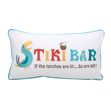 Load image into Gallery viewer, Rightside Design - Tiki Bar Embroidered Indoor/Outdoor Lumbar Pillow
