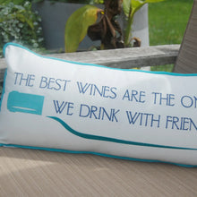 Load image into Gallery viewer, Rightside Design-Wine Friends Indoor/Outdoor Lumbar Pillow