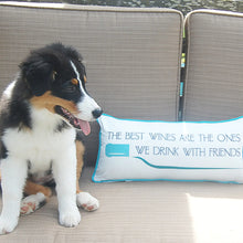 Load image into Gallery viewer, Rightside Design-Wine Friends Indoor/Outdoor Lumbar Pillow