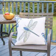 Load image into Gallery viewer, Rightside Design - Blue Dragonfly Pillow Indoor/Outdoor Pillow