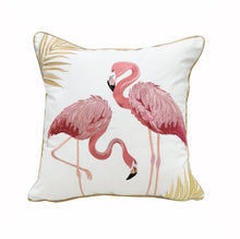 Load image into Gallery viewer, Rightside Design - Flamingo Fancy Embroidered Indoor/outdoor Pillow
