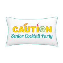 Load image into Gallery viewer, Rightside Design-Caution Senior Cocktail Party Indoor/Outdoor Lumbar Pillow