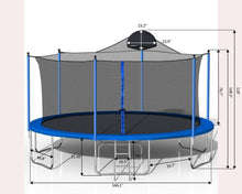 Load image into Gallery viewer, 14Ft Trampoline For Adults &amp; Kids With Basketball Hoop, Outdoor Trampolines With Ladder And Safety Enclosure Net For Kids And Adults - Blue
