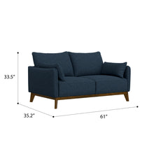 Load image into Gallery viewer, Loveseat With Flared Legs - Blue
