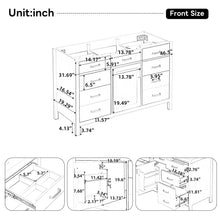 Load image into Gallery viewer, 46.5" Modern Bathroom Vanity Cabinet Only, Soft Close Door &amp; 6 Drawers - White
