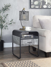 Load image into Gallery viewer, Raziela - End Table With Drawer - Black / Gray
