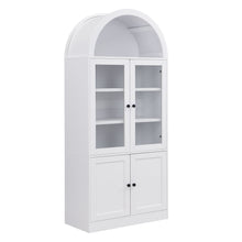 Load image into Gallery viewer, Tall Arched Top Storage Cabinet With 5 Tier Shelves, Soft Close Hinges
