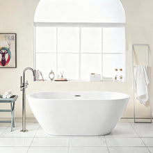 Load image into Gallery viewer, Elegant Oval Freestanding Bathtub, Overflow &amp; Pop Up Drain
