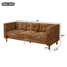 Load image into Gallery viewer, 3 Seater Sofa With Square Arms, Tufted Pillow Back For Living Room
