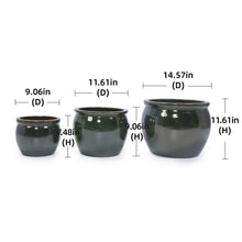 Load image into Gallery viewer, 3 Pieces Ceramic Flowerpot, Planter For Patio, Garden Or Windowsills
