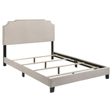 Load image into Gallery viewer, Panel Bed With Nailhead Trim, Upholstered Headboard
