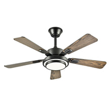 Load image into Gallery viewer, 5 Blades Ceiling Fan With LED Light 3000 - 6500K Dimmable, 6 Speed Levels, Reversible Ceiling Fan - Matte Black
