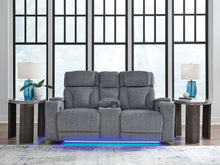 Load image into Gallery viewer, Studio Cave - Power Reclining Loveseat with Console - Steel
